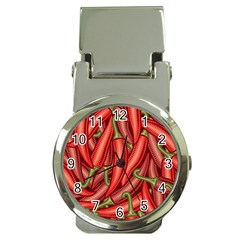 Seamless Chili Pepper Pattern Money Clip Watches by BangZart