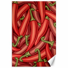 Seamless Chili Pepper Pattern Canvas 24  X 36  by BangZart