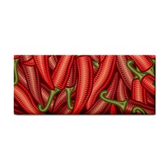 Seamless Chili Pepper Pattern Hand Towel by BangZart