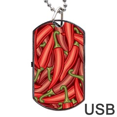 Seamless Chili Pepper Pattern Dog Tag Usb Flash (one Side) by BangZart