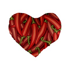 Seamless Chili Pepper Pattern Standard 16  Premium Heart Shape Cushions by BangZart