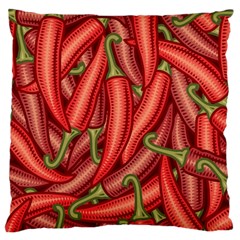 Seamless Chili Pepper Pattern Large Flano Cushion Case (one Side) by BangZart