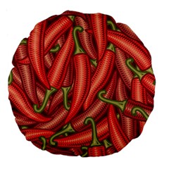 Seamless Chili Pepper Pattern Large 18  Premium Flano Round Cushions by BangZart