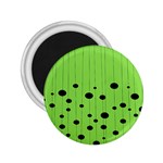 Bubbles at Strings Lemon Green and black, geometrical pattern 2.25  Magnets Front