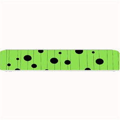 Bubbles At Strings Lemon Green And Black, Geometrical Pattern Small Bar Mats by Casemiro