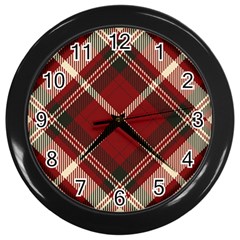 Tartan Scotland Seamless Plaid Pattern Vector Retro Background Fabric Vintage Check Color Square Wall Clock (black) by BangZart