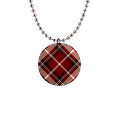 Tartan Scotland Seamless Plaid Pattern Vector Retro Background Fabric Vintage Check Color Square 1  Button Necklace by BangZart