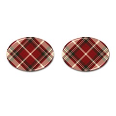 Tartan Scotland Seamless Plaid Pattern Vector Retro Background Fabric Vintage Check Color Square Cufflinks (oval) by BangZart