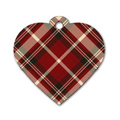 Tartan Scotland Seamless Plaid Pattern Vector Retro Background Fabric Vintage Check Color Square Dog Tag Heart (two Sides) by BangZart