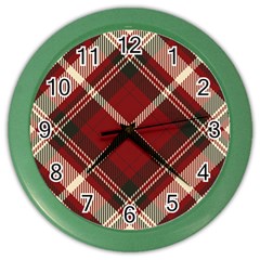 Tartan Scotland Seamless Plaid Pattern Vector Retro Background Fabric Vintage Check Color Square Color Wall Clock by BangZart