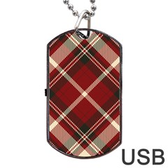 Tartan Scotland Seamless Plaid Pattern Vector Retro Background Fabric Vintage Check Color Square Dog Tag Usb Flash (one Side) by BangZart