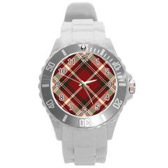 Tartan Scotland Seamless Plaid Pattern Vector Retro Background Fabric Vintage Check Color Square Round Plastic Sport Watch (l) by BangZart