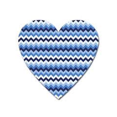 Zigzag Pattern Seamless Zig Zag Background Color Heart Magnet by BangZart