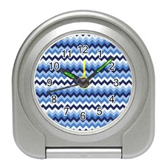 Zigzag Pattern Seamless Zig Zag Background Color Travel Alarm Clock by BangZart