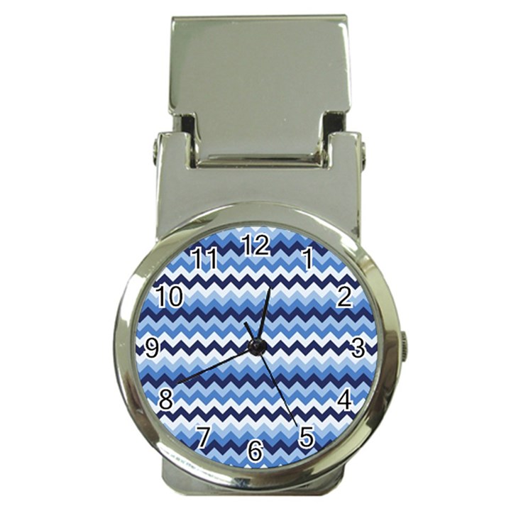 Zigzag pattern seamless zig zag background color Money Clip Watches