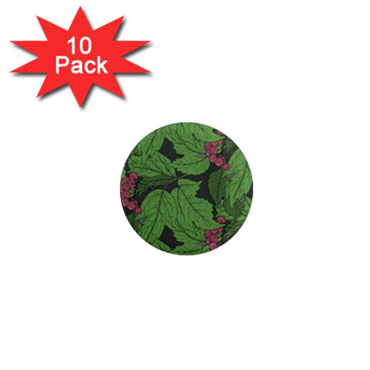 Seamless pattern with hand drawn guelder rose branches 1  Mini Magnet (10 pack) 