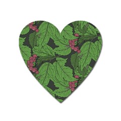 Seamless Pattern With Hand Drawn Guelder Rose Branches Heart Magnet by BangZart