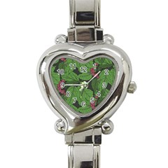 Seamless Pattern With Hand Drawn Guelder Rose Branches Heart Italian Charm Watch by BangZart