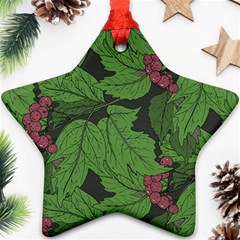 Seamless Pattern With Hand Drawn Guelder Rose Branches Star Ornament (two Sides) by BangZart