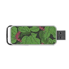 Seamless Pattern With Hand Drawn Guelder Rose Branches Portable Usb Flash (two Sides) by BangZart