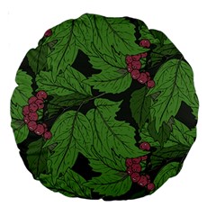 Seamless Pattern With Hand Drawn Guelder Rose Branches Large 18  Premium Round Cushions by BangZart