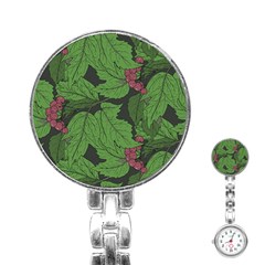 Seamless Pattern With Hand Drawn Guelder Rose Branches Stainless Steel Nurses Watch by BangZart