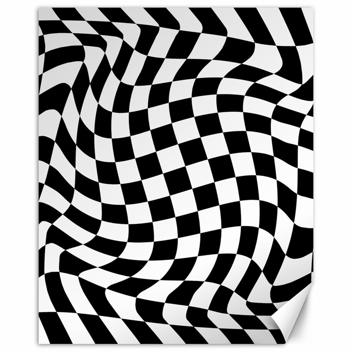 Weaving racing flag, black and white chess pattern Canvas 16  x 20 