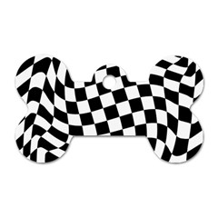 Weaving Racing Flag, Black And White Chess Pattern Dog Tag Bone (one Side) by Casemiro