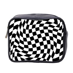 Weaving Racing Flag, Black And White Chess Pattern Mini Toiletries Bag (two Sides) by Casemiro