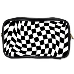 Weaving Racing Flag, Black And White Chess Pattern Toiletries Bag (two Sides) by Casemiro