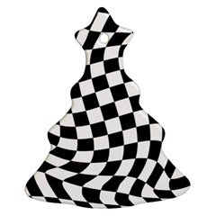 Weaving Racing Flag, Black And White Chess Pattern Christmas Tree Ornament (two Sides) by Casemiro