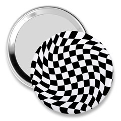 Weaving Racing Flag, Black And White Chess Pattern 3  Handbag Mirrors by Casemiro