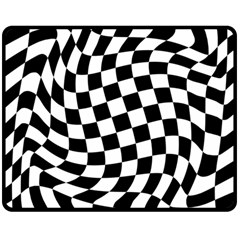 Weaving Racing Flag, Black And White Chess Pattern Double Sided Fleece Blanket (medium)  by Casemiro