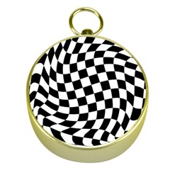 Weaving Racing Flag, Black And White Chess Pattern Gold Compasses by Casemiro