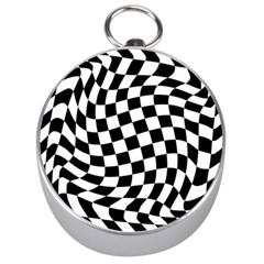 Weaving Racing Flag, Black And White Chess Pattern Silver Compasses by Casemiro