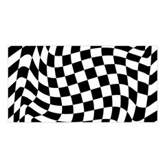 Weaving Racing Flag, Black And White Chess Pattern Satin Shawl by Casemiro