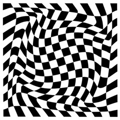 Weaving Racing Flag, Black And White Chess Pattern Wooden Puzzle Square by Casemiro