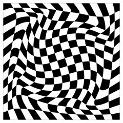 Weaving Racing Flag, Black And White Chess Pattern Long Sheer Chiffon Scarf  by Casemiro