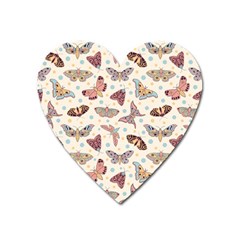 Pattern With Butterflies Moths Heart Magnet by BangZart