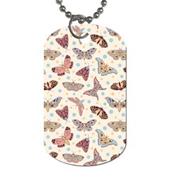 Pattern With Butterflies Moths Dog Tag (one Side) by BangZart