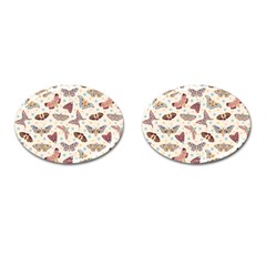 Pattern With Butterflies Moths Cufflinks (oval) by BangZart