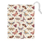 Pattern with butterflies moths Drawstring Pouch (4XL) Front