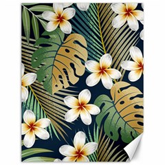 Seamless Pattern With Tropical Flowers Leaves Exotic Background Canvas 12  X 16  by BangZart