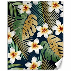 Seamless Pattern With Tropical Flowers Leaves Exotic Background Canvas 16  X 20  by BangZart