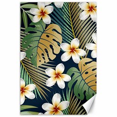 Seamless Pattern With Tropical Flowers Leaves Exotic Background Canvas 20  X 30  by BangZart