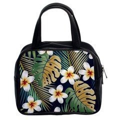 Seamless Pattern With Tropical Flowers Leaves Exotic Background Classic Handbag (two Sides) by BangZart