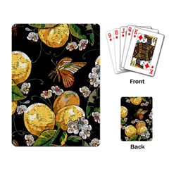 Embroidery Blossoming Lemons Butterfly Seamless Pattern Playing Cards Single Design (rectangle) by BangZart