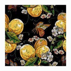 Embroidery Blossoming Lemons Butterfly Seamless Pattern Medium Glasses Cloth (2 Sides) by BangZart