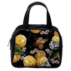 Embroidery Blossoming Lemons Butterfly Seamless Pattern Classic Handbag (one Side) by BangZart