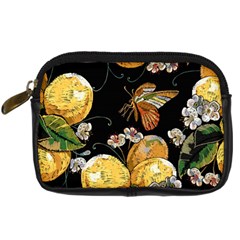 Embroidery Blossoming Lemons Butterfly Seamless Pattern Digital Camera Leather Case by BangZart